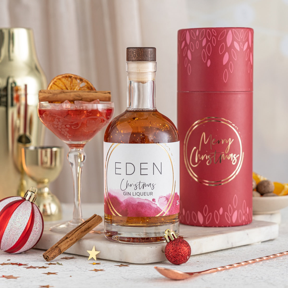 Christmas Gin with Personalised Presentation Box Christmas Gin Lette EDEN Treats