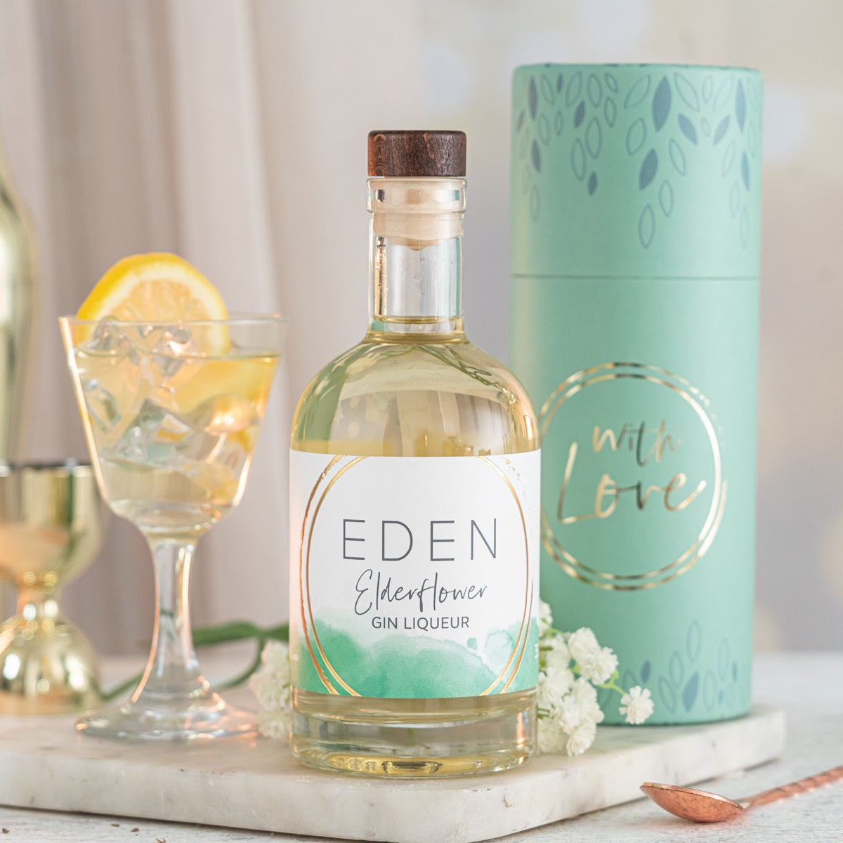 Elderflower Gin with Personalised Presentation Box - Letterbox Gift For Her